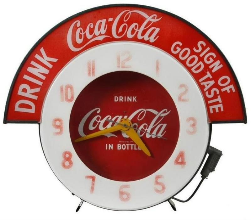 Coca Cola Cleveland Neon Clock W Coca Cola Drink Value Price Guide