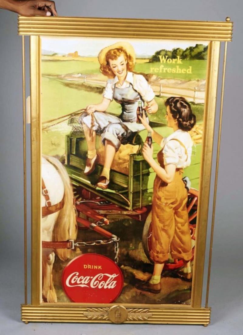 Long Coca Cola Cardboard Advertising Litho Sign Value Price Guide