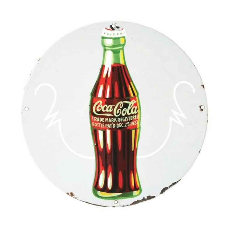 SINGLE SIDED PORCELAIN DRINK COCA COLA SIGN Value Price Guide