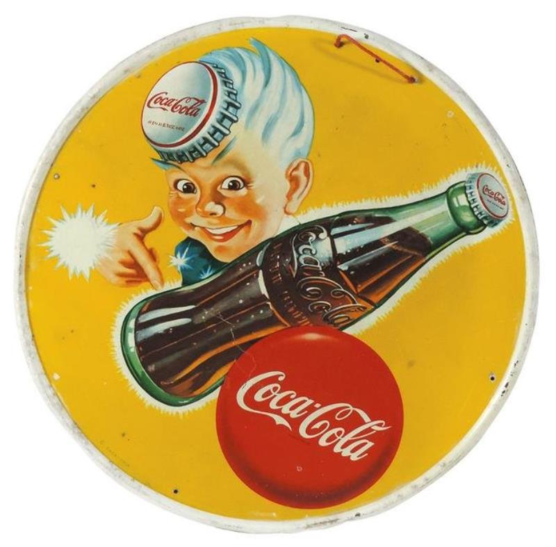 COCA COLA SPRITE BOY LITHO CARDBOARD SIGN Value Price Guide