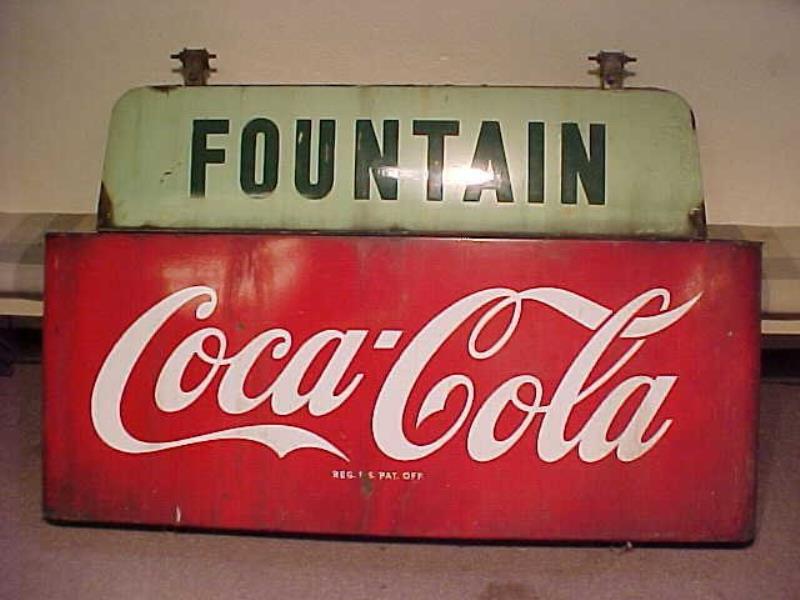 Side Coca Cola Cardboard Litho Advertising Sign Value Price Guide