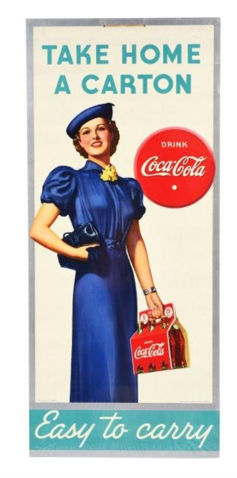 Coca Cola Six Bottle Carton Cardboard Sign Value Price Guide