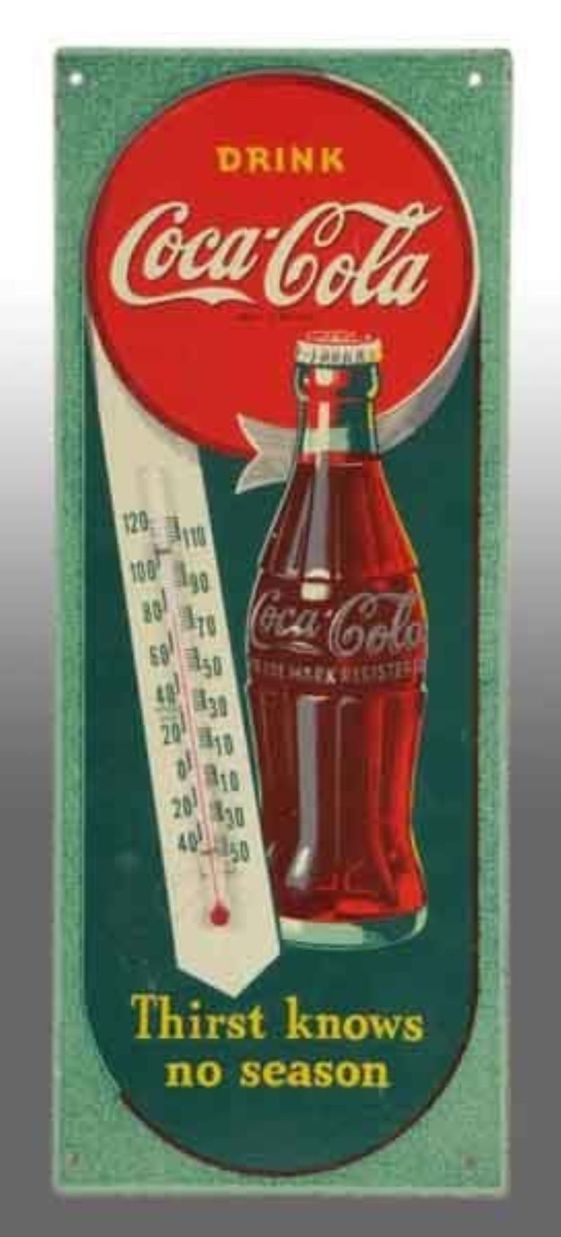 Masonite Coca-Cola Thermometer.