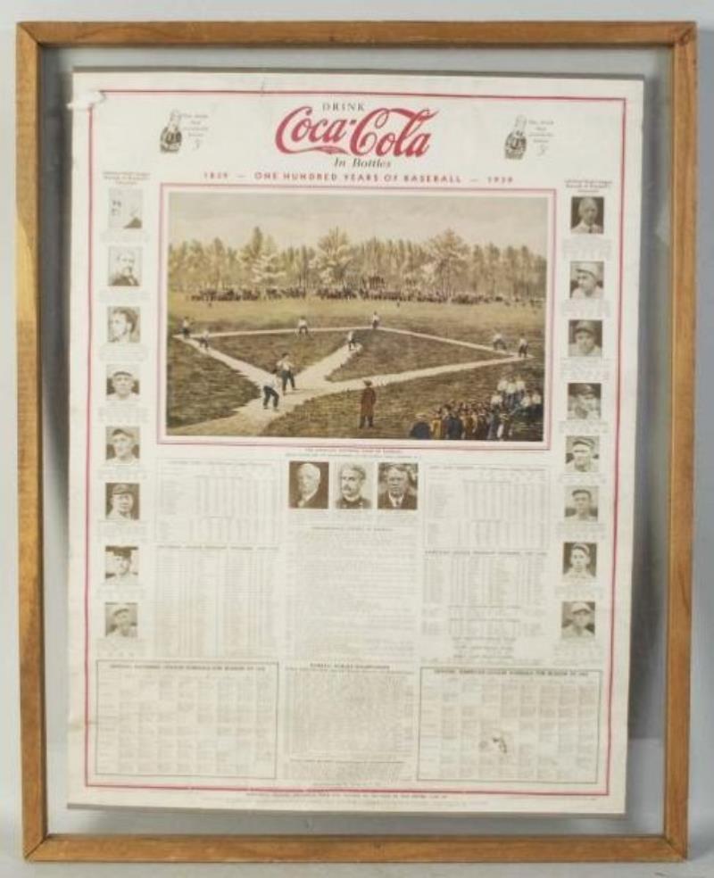 1939 Coca-Cola 100 Years of Baseball Poster.