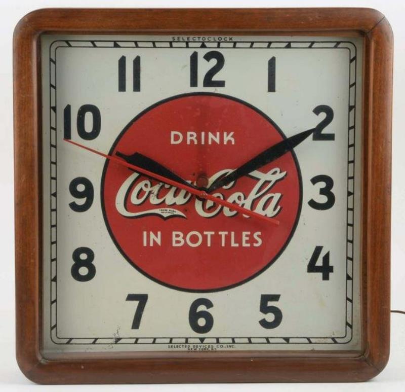 COCA-COLA SELECTED DEVICES COMPANY ADVERTISING CLOCK.