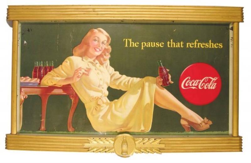 Coca Cola Cardboard Advertising Sign 1947 Value And Price Guide