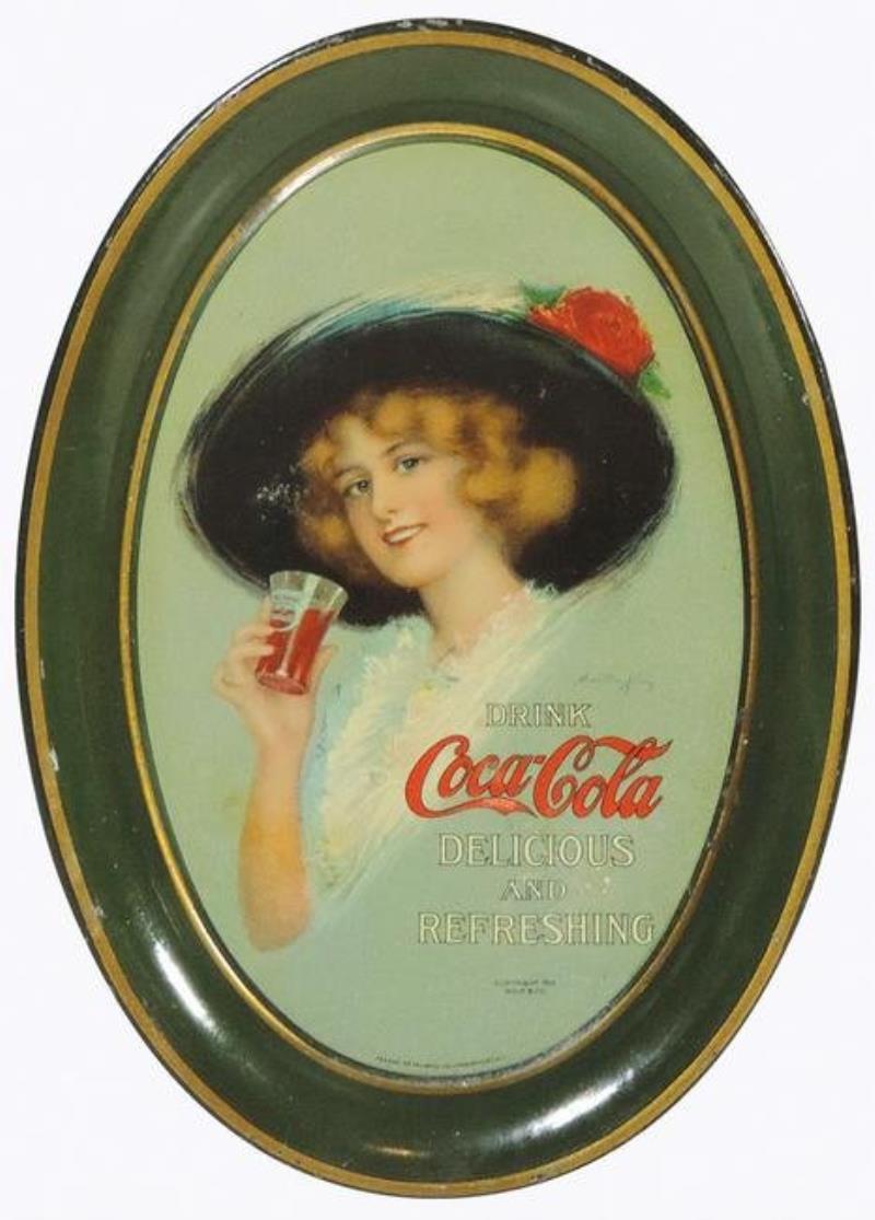 Coca-Cola Tip Tray, c1913, Drink Coca-Cola Delicious