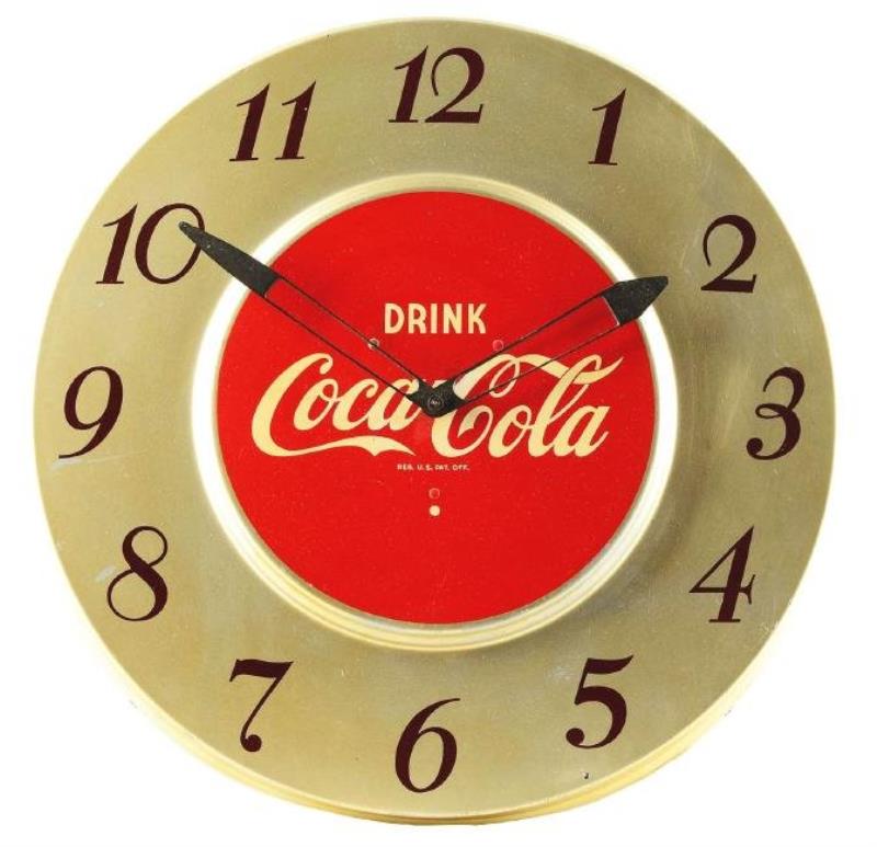 1950s Drink Coca-Cola Tin Clock.