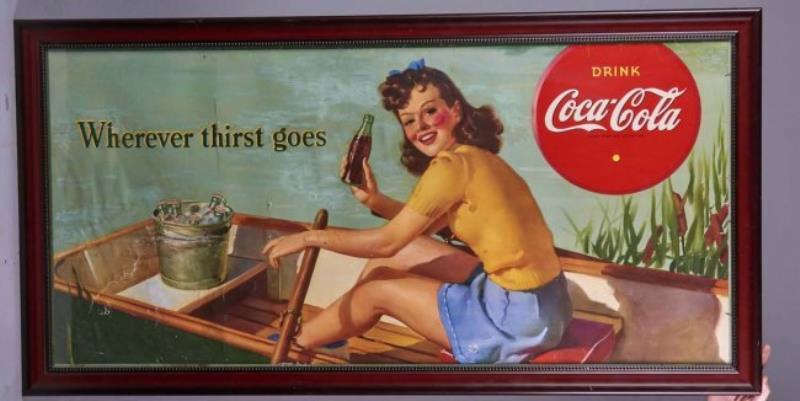 Large Coca Cola Cardboard Advertising Sign