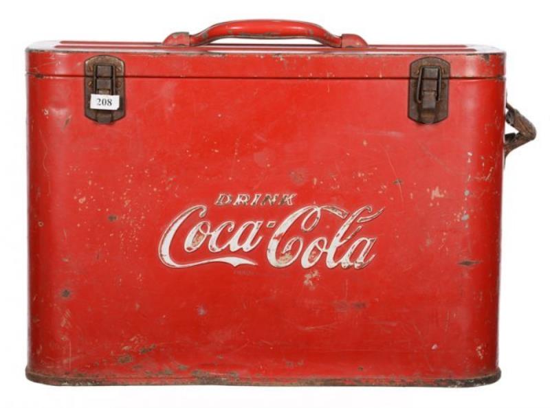13" X 18" ORIGINAL COCA-COLA COOLER SHAPED LIKE LUNCH