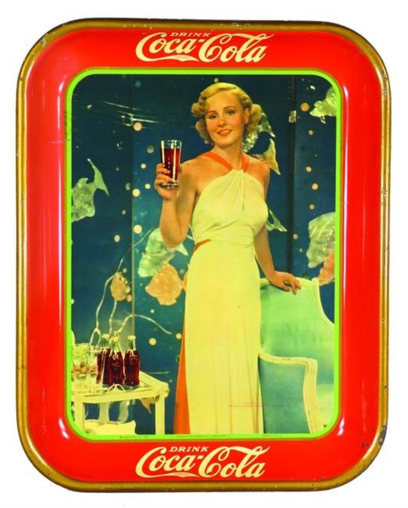 1935 Original Coca Cola Tin Serving Tray