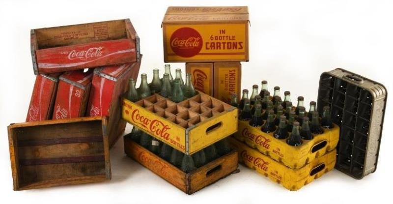 Large Lot Of Coca Cola Crates & Boxes