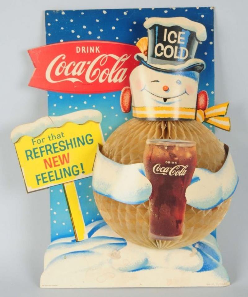 1960s Coca-Cola Cardboard Snowman Display.