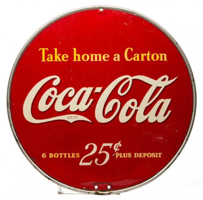 COCA-COLA TIN STORE-RACK ADVERTISING SIGN