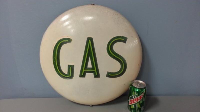 Rare 16" Gas button advertising sign for Coca Cola