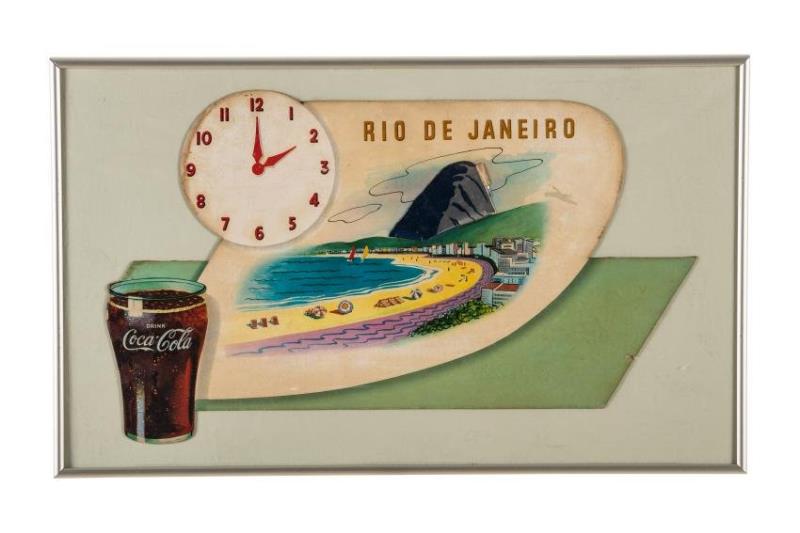 Coca Cola Rio De Janeiro Framed Cardboard Sign