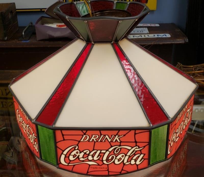 Coca Cola Stained Glass hanging light