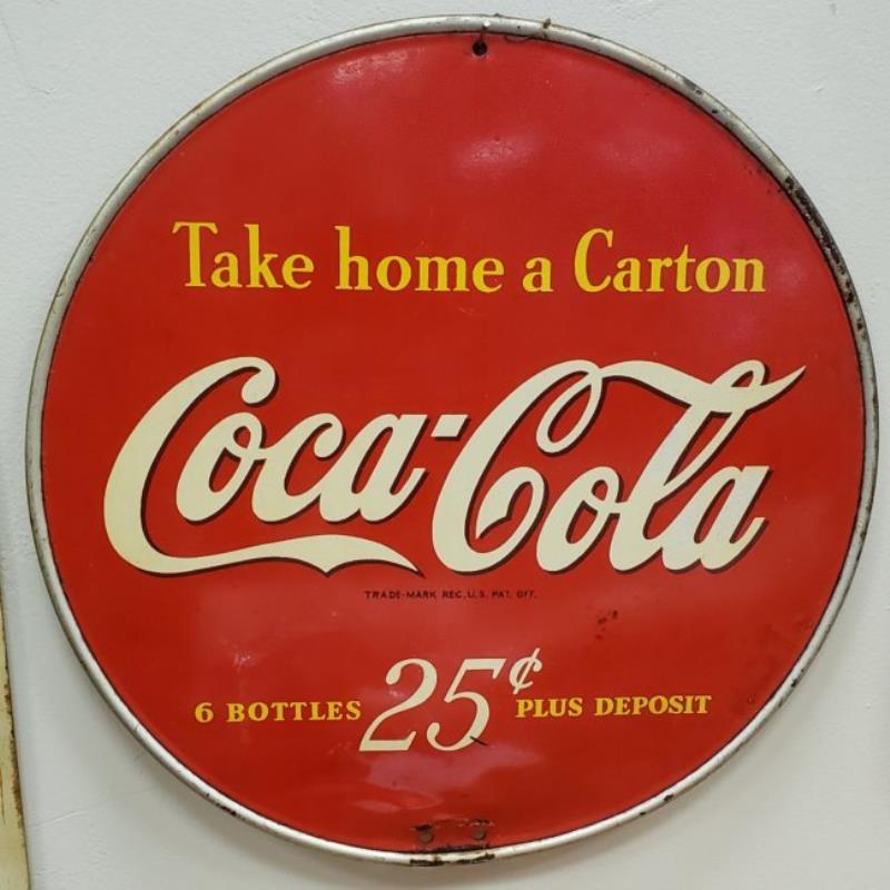 Coca Cola Round Rack Topper Sign
