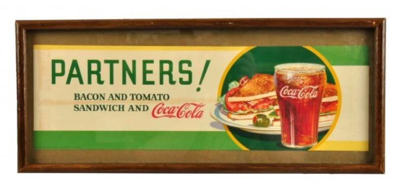 1934 Coca - Cola Paper Menu Sign