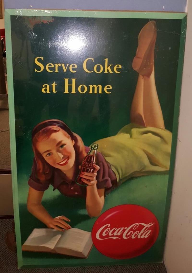 SCARCE 1949 Coca Cola Cardboard Sign