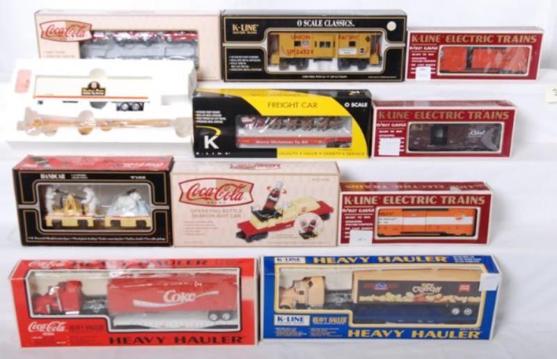 11 K Line freight cars Coca Cola, Union Pacific, e