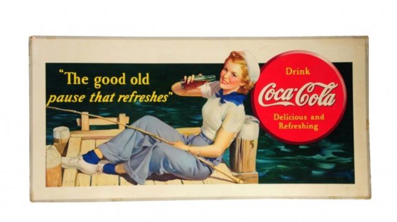 1940 Coca - Cola Sailor Girl Large Poster.