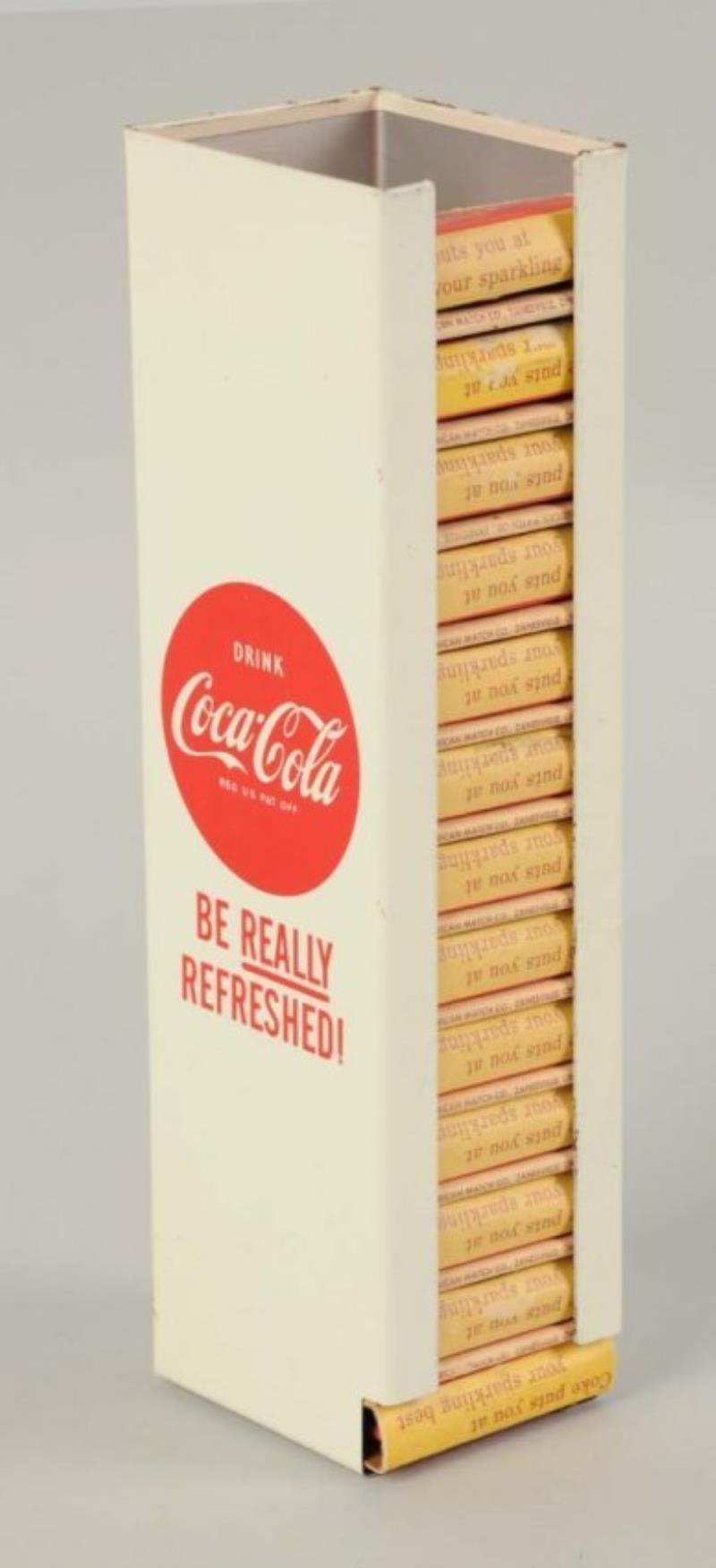 1950s Coca-Cola Full Tin Match Dispenser.