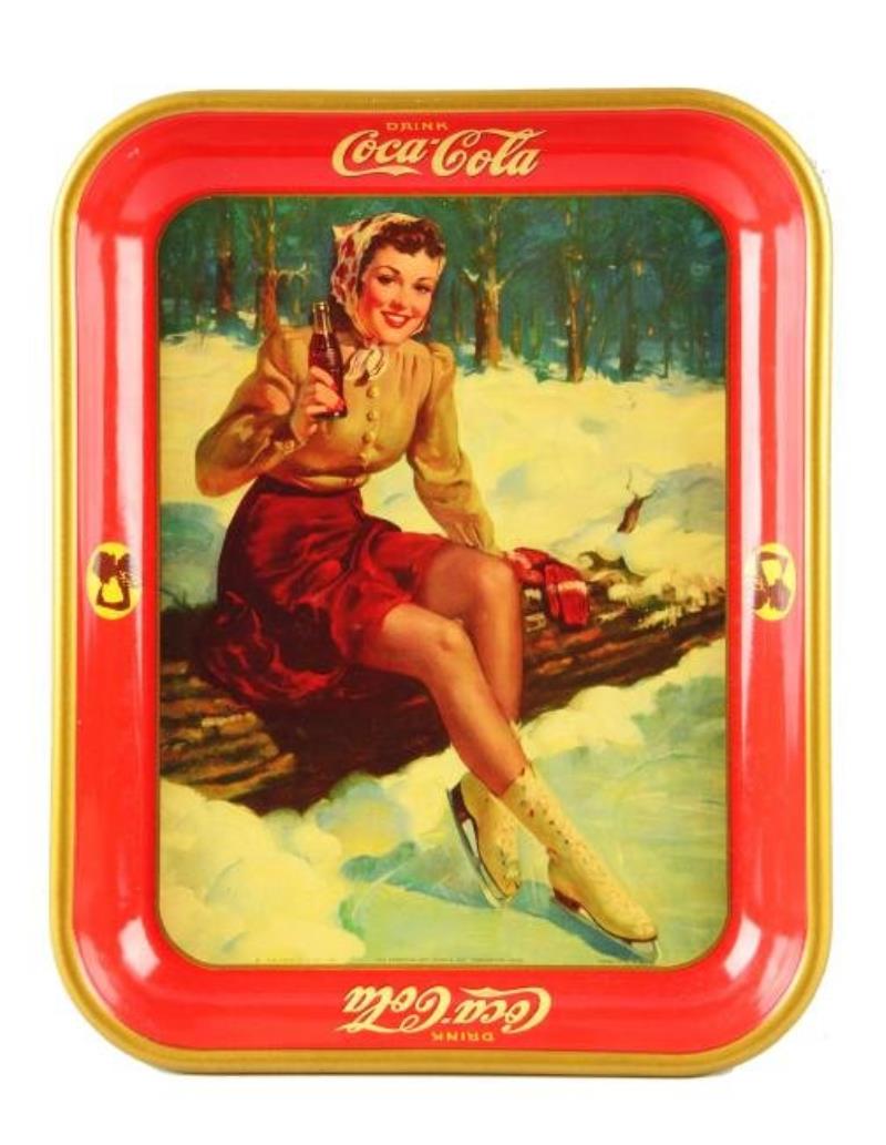 1941 Tin Coca-Cola Ice Skater Tray