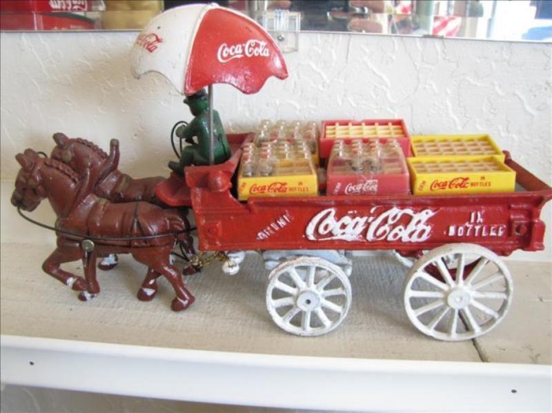 Cast Iron Coca Cola Horse Drawn Wagon