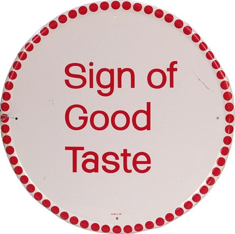 Coca Cola ""Sign Of Good Taste"" Round Self-Framed
