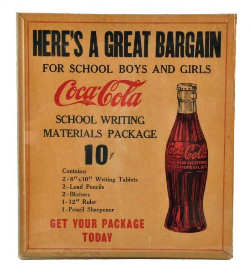 1930's Coca - Cola Cardboard Sign.