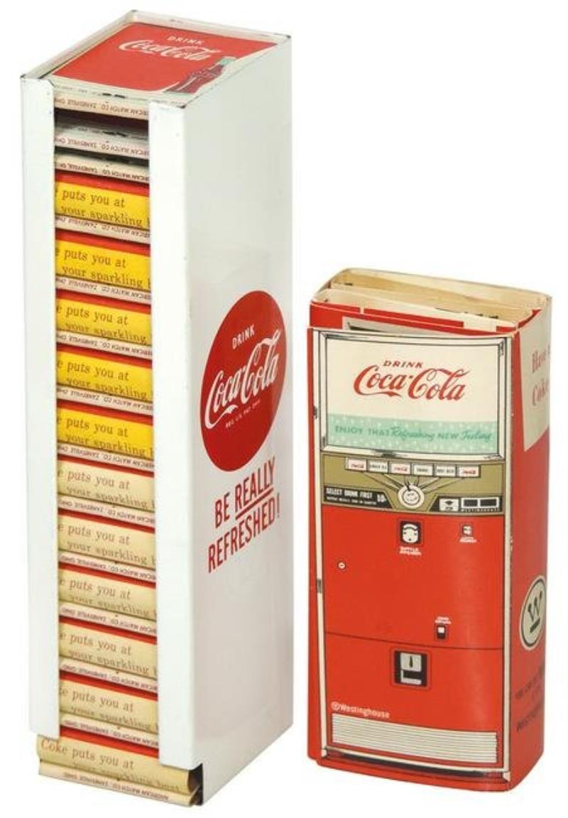 Coca-Cola Match Holders (2), one litho on metal w/25