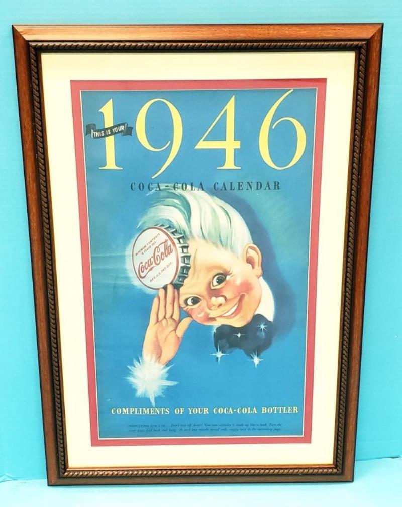 1946 Framed Coca Cola Calendar