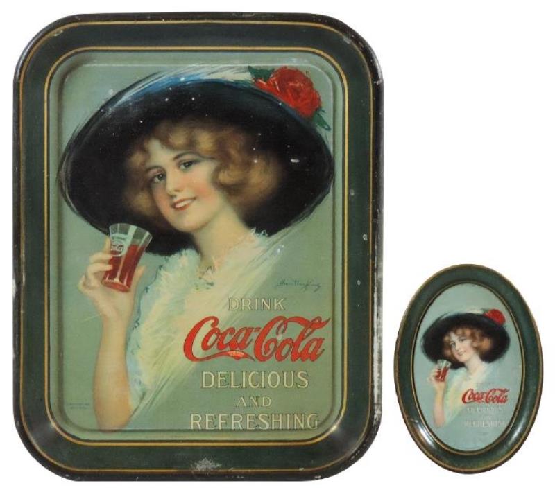 Coca-Cola serving tray & tip tray (2), 1912 Hamilton