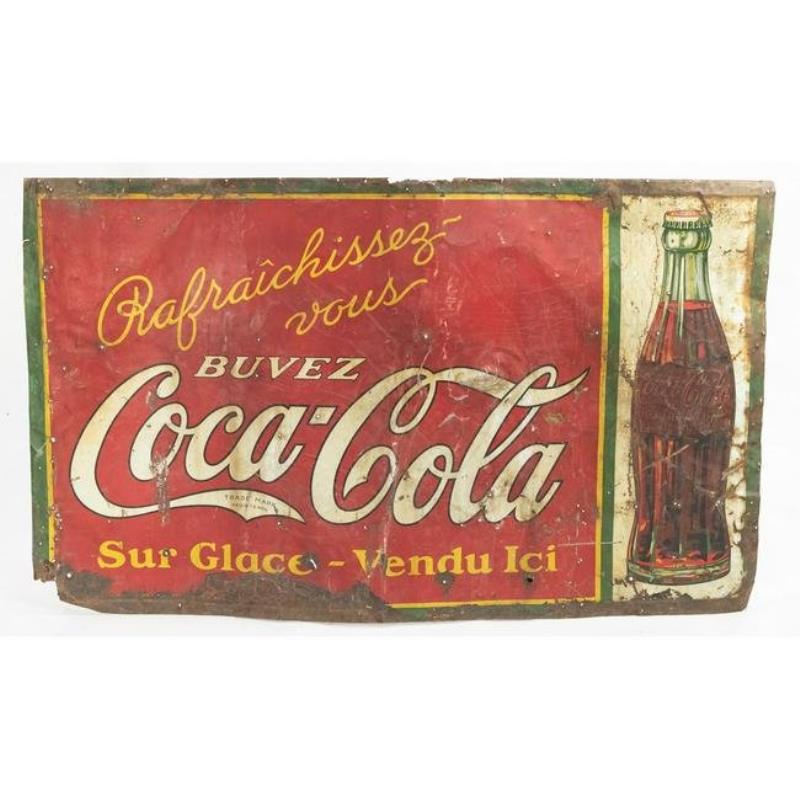 Vintage Large French Coca-Cola Tin Sign