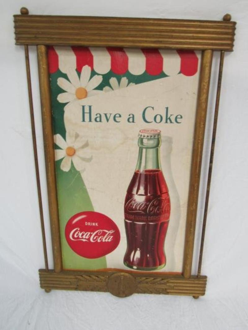 1950 Double Sided Carboard Coca-Cola Sign
