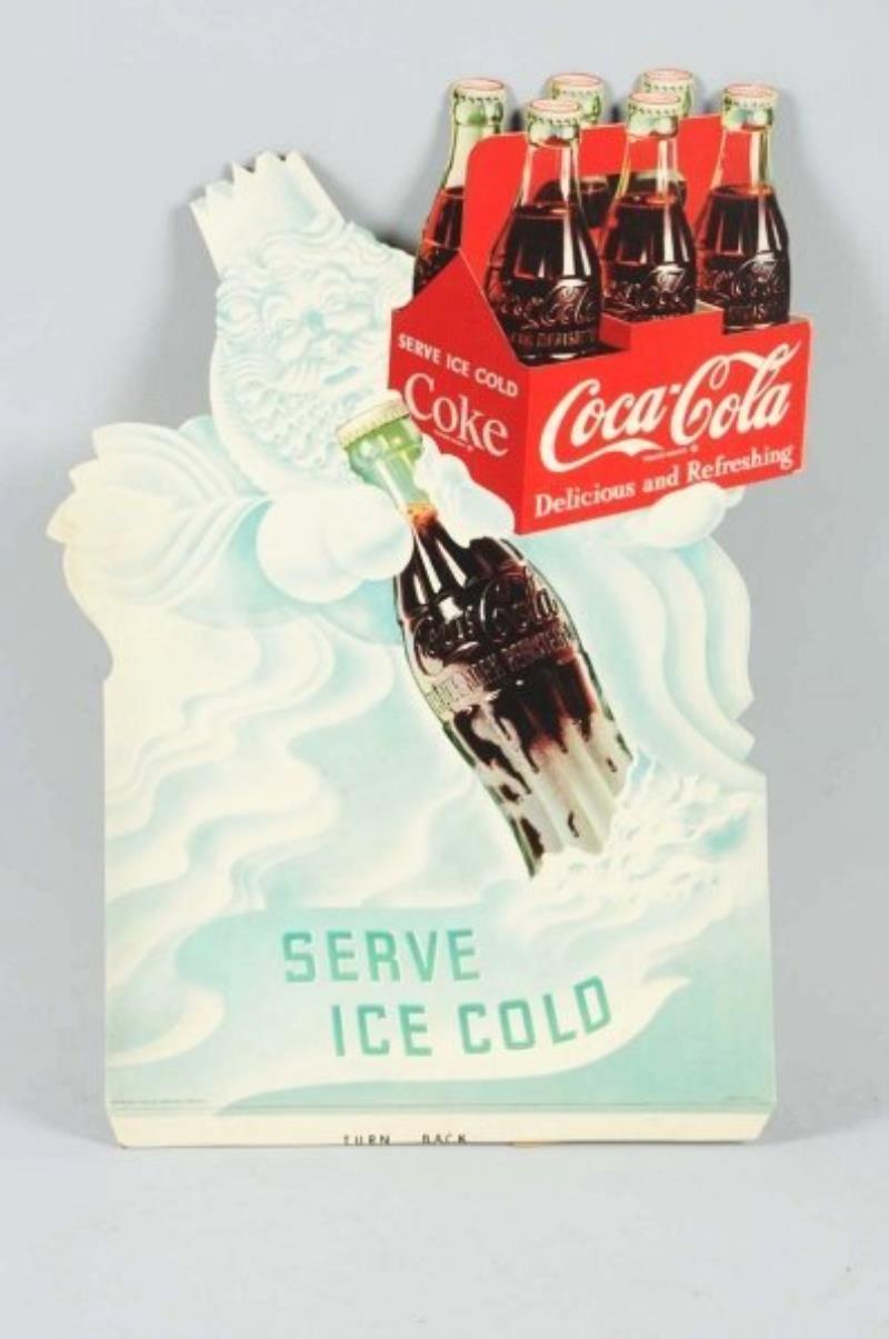 1953 Cardboard Coca-Cola Cutout Easel Back.