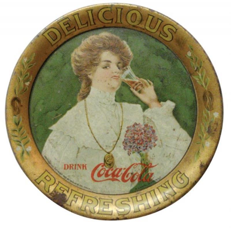 Coca-Cola tip tray, c.1905, "Delicious & Refreshi