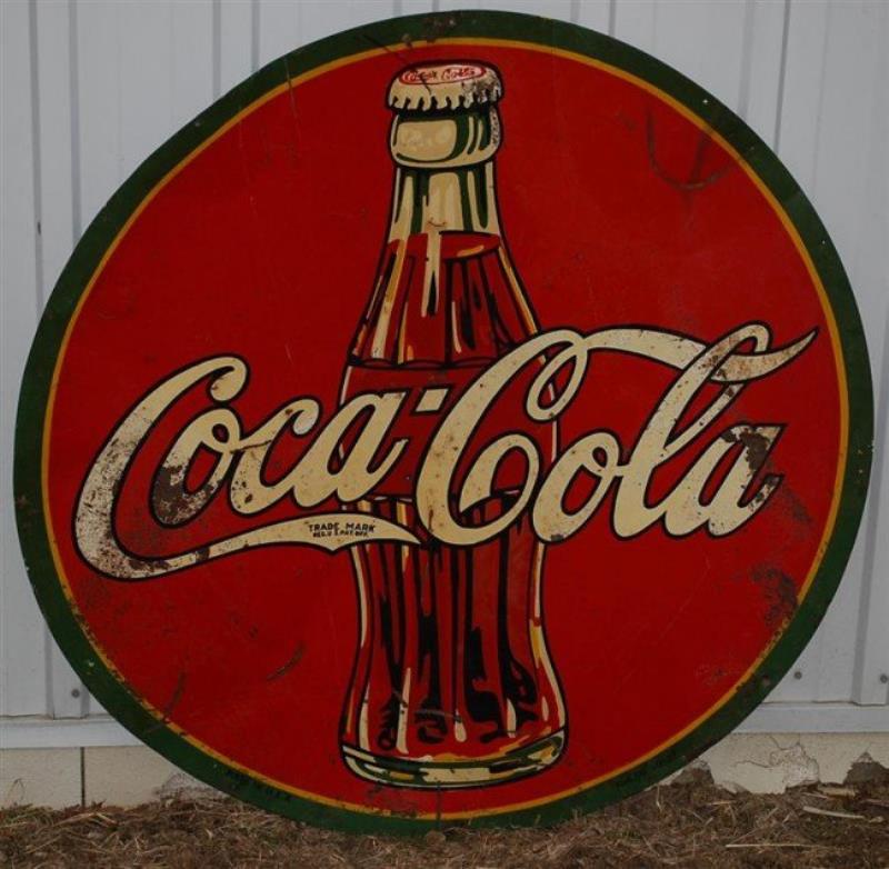 Coca-Cola (trade mark tail) over bottle logo, SST