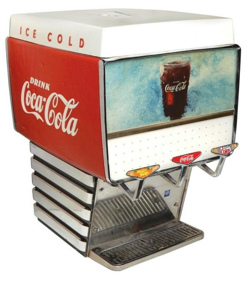 Coca-Cola Fountain Dispenser, molded plastic & chrome,