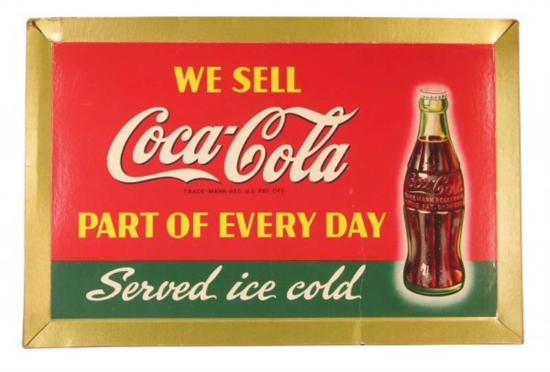 Coca Cola Cardboard Sign and Paper Banner