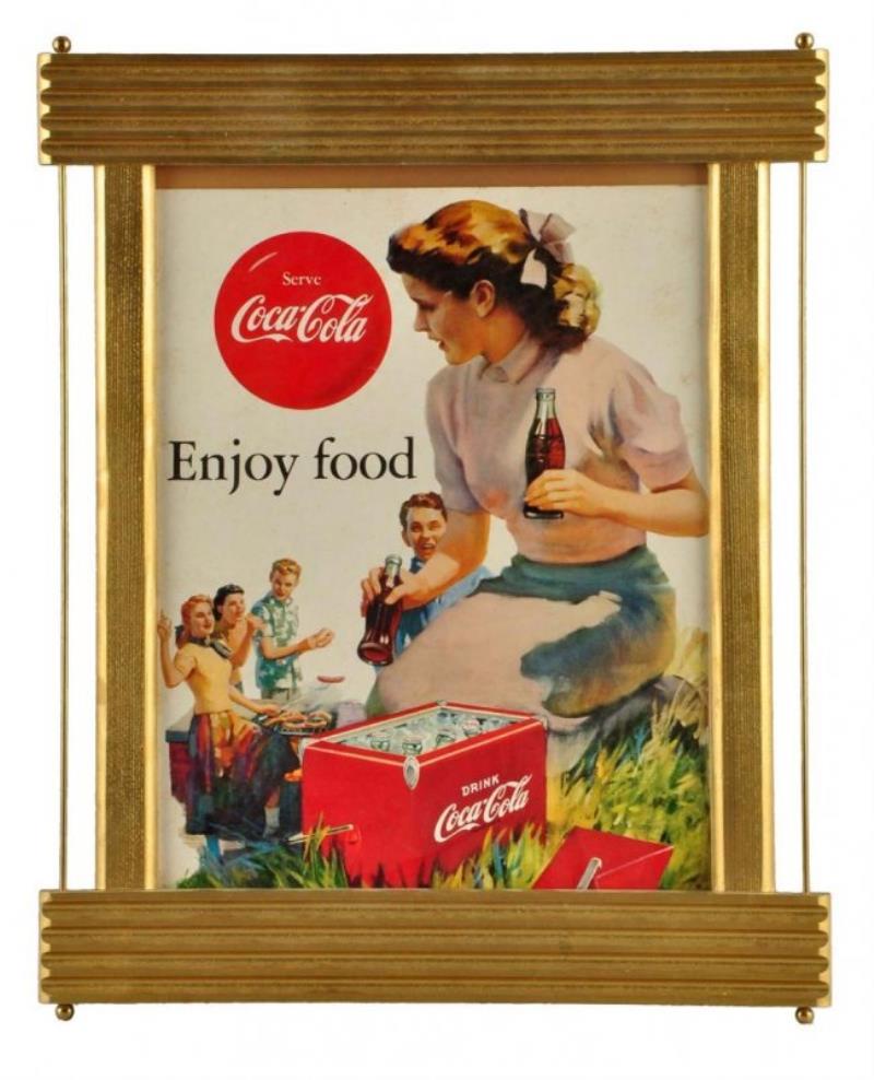 1950's Small Coca - Cola Cardboard Sign