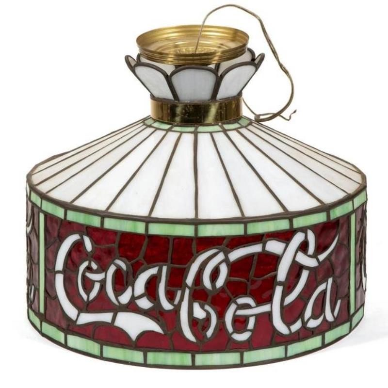 Original Coca Cola Leaded Glass Hanging Lamp Value & Price Guide