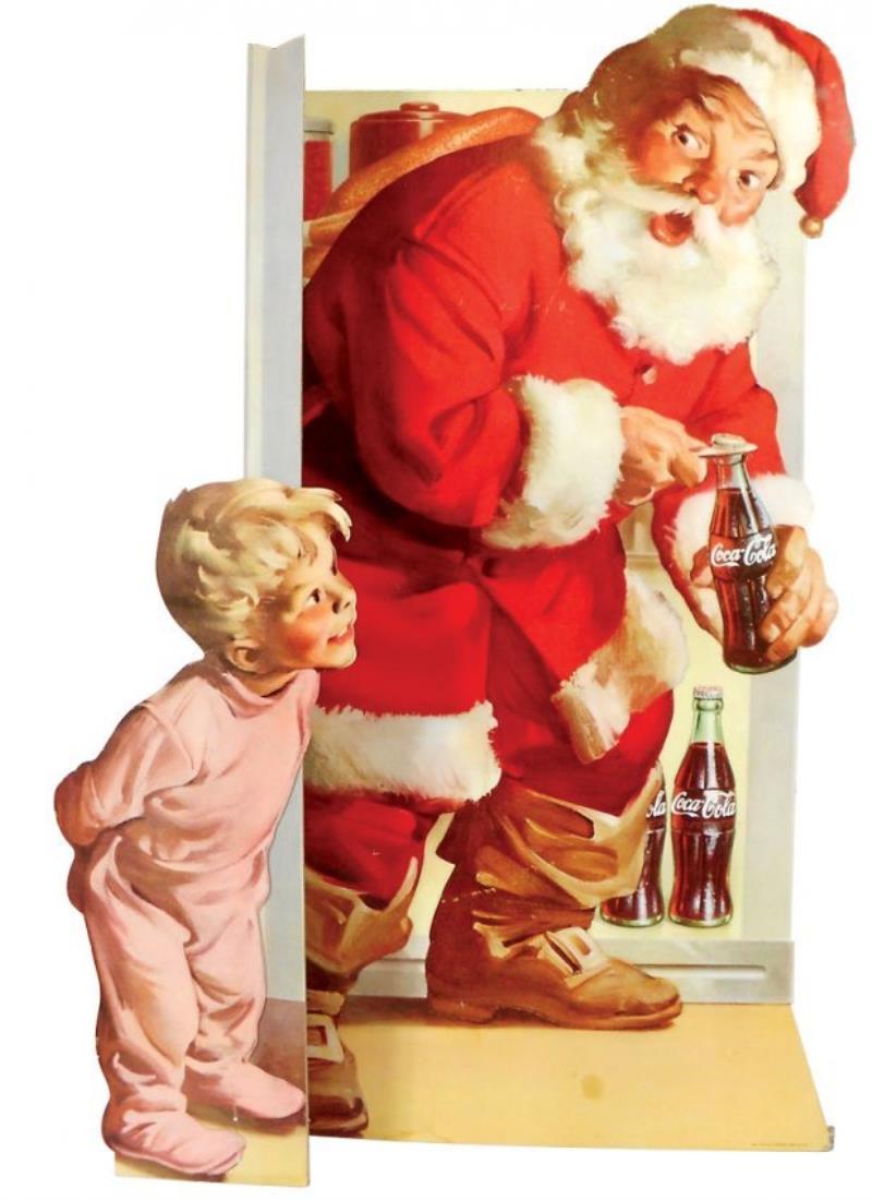 Coca-Cola Santa, Santa opening bottle as child looks
