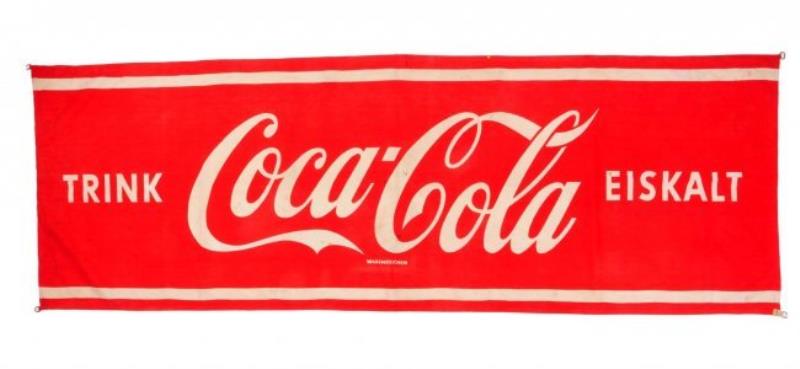 German Coca Cola Cloth Banner