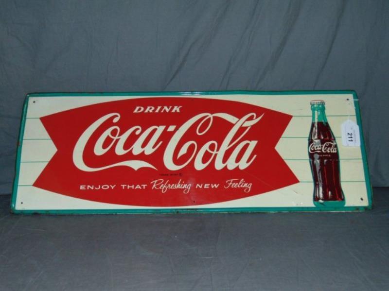 Coca Cola Tin Flange Fishtail Advertising Sign Value & Price Guide