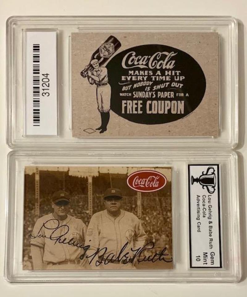 Babe Ruth & Lou Gehrig Advertising Baseball Card