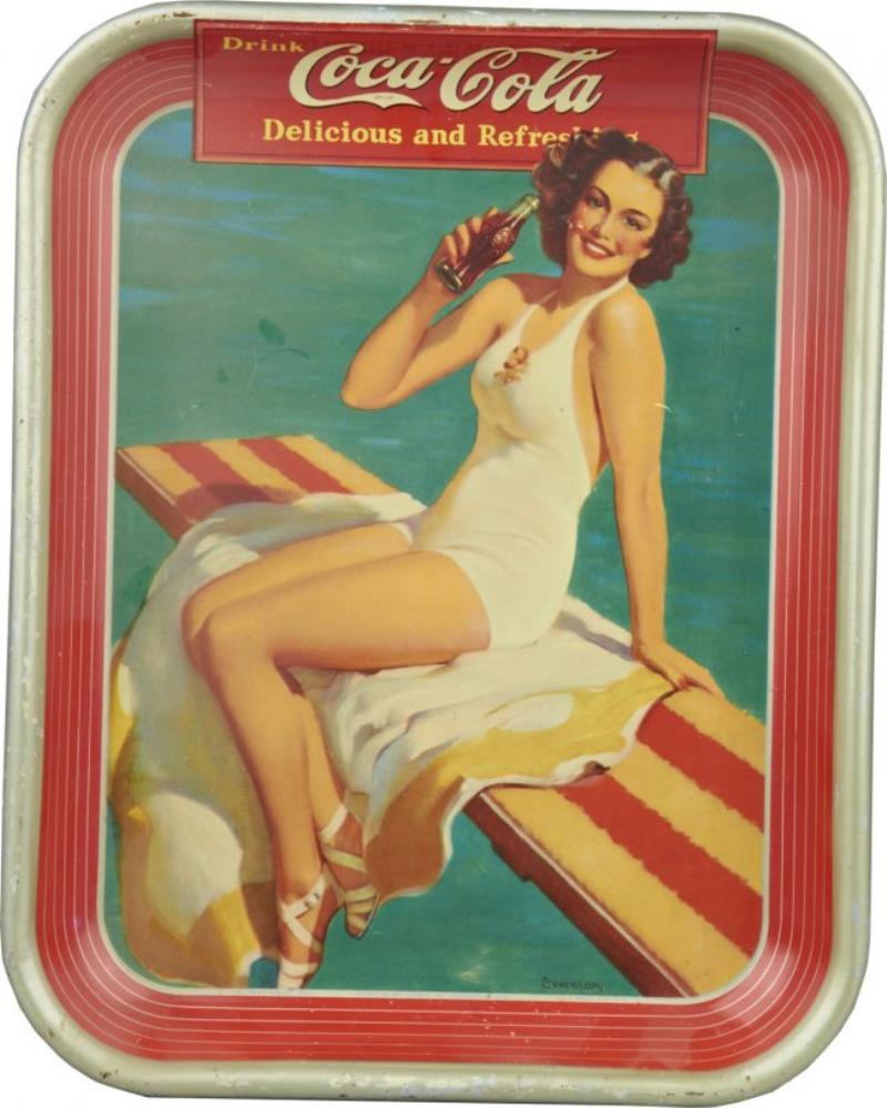 Vintage Drink Coca Cola Tin Serving Tray