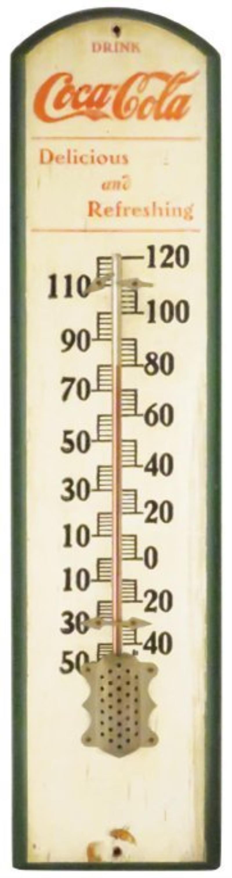 1915 Coca Cola Wood Thermometer