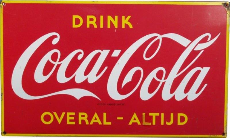 Drink Coca Cola Dutch Aruba Porcelain Sign